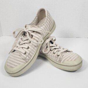 Keen Women's Elsa IV Sneakers US 8.5 Off White Striped Casual Lace-Up Shoes
